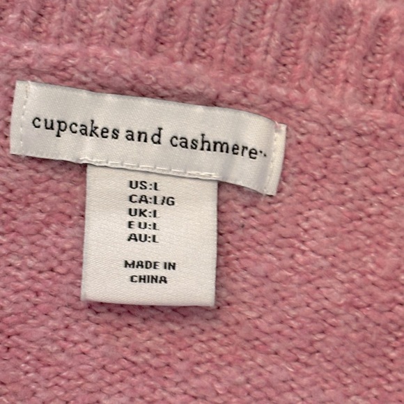 Cupcakes and Cashmere Anthropologie Pink Heart Sweater. Women’s Sz-L EUC - Picture 6 of 7